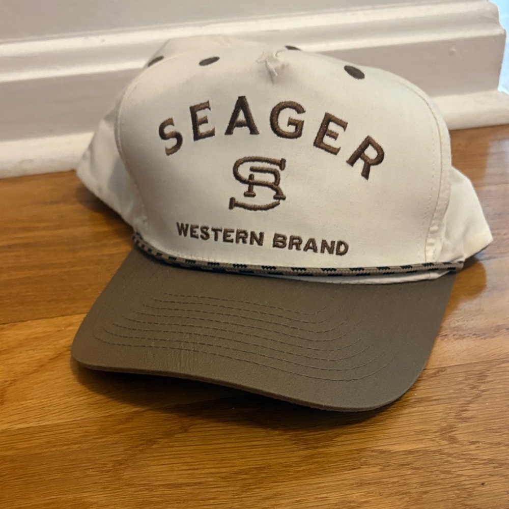 Seager Western Brand Two-Tone Cap - White & Brown